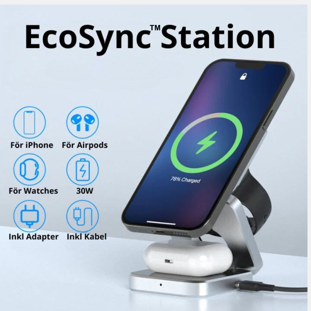 EcoSync™ | 3-in-1 oplader. (iPhone & Android)